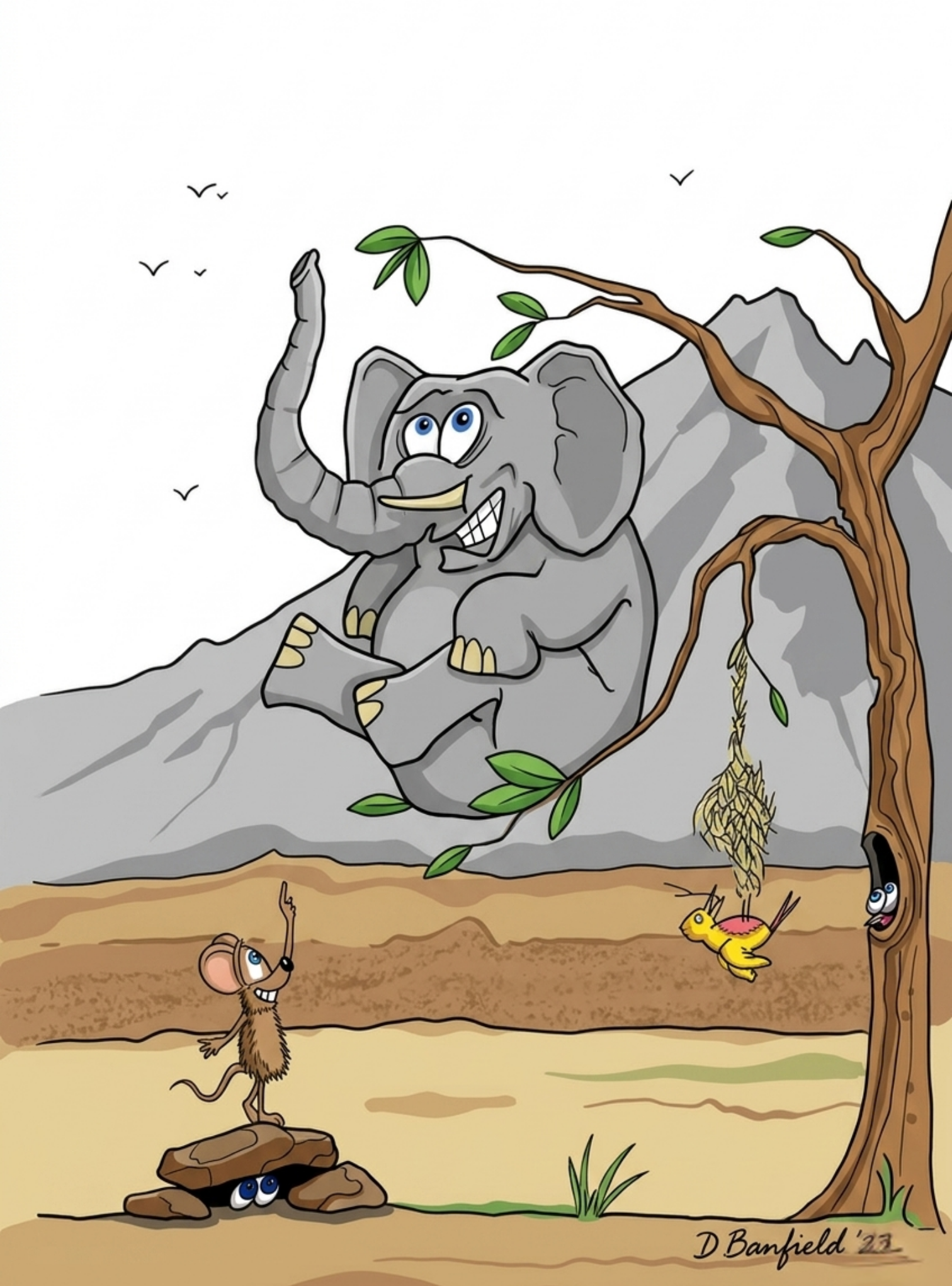 A friendly elephant, by David Banfield